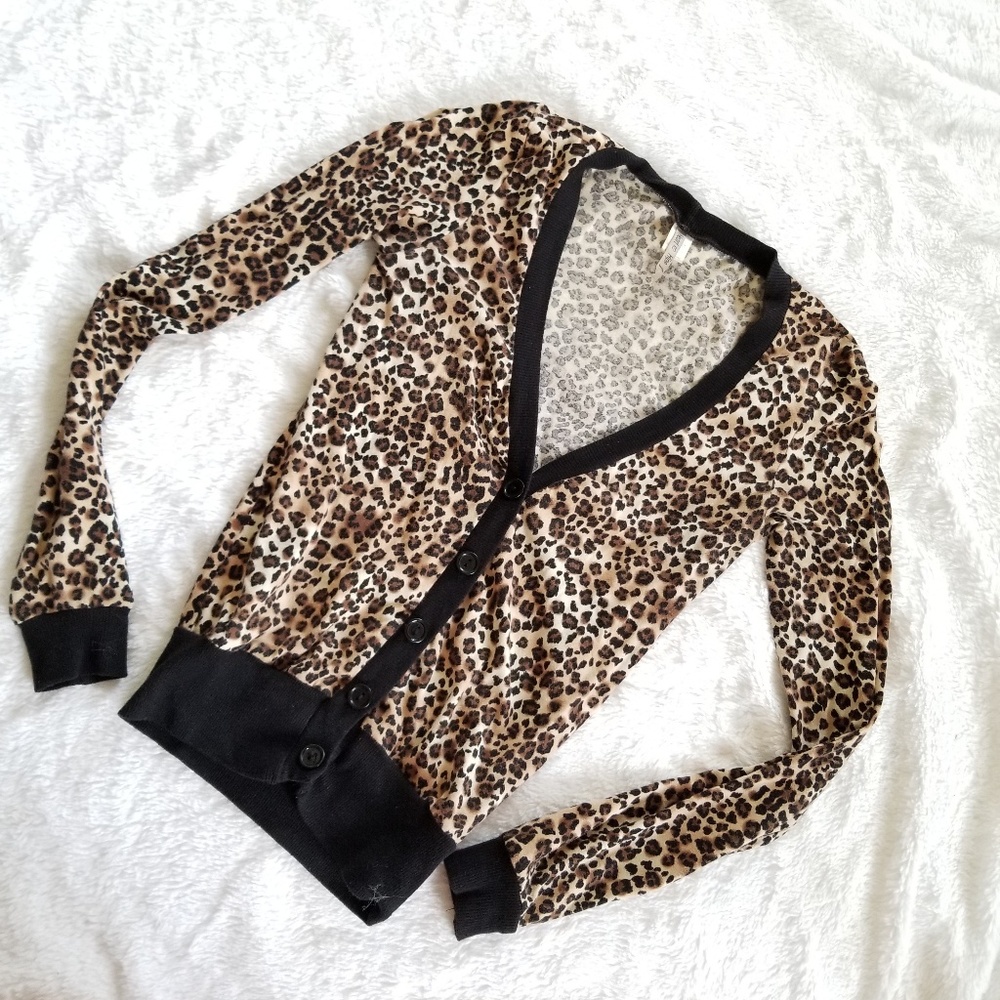 Leopard Print Button Cardigan